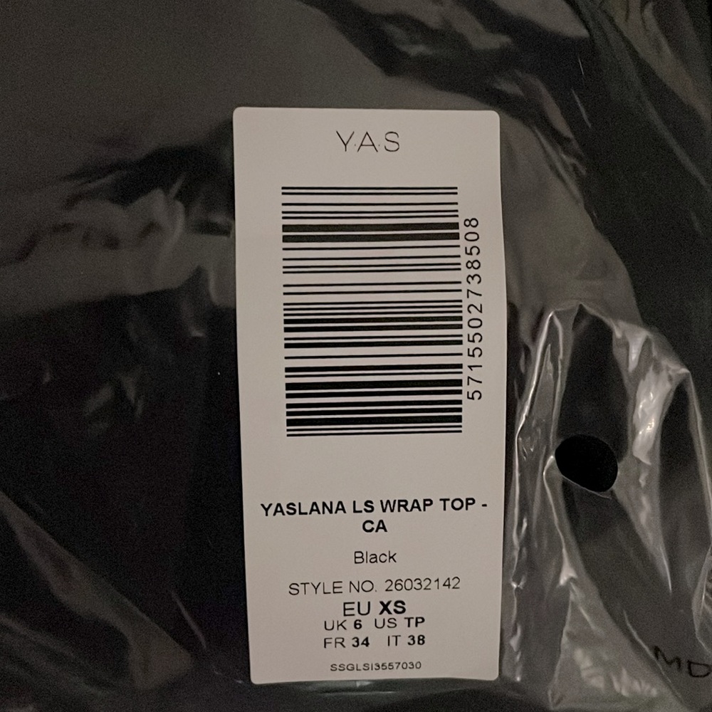 ASOS Y.A.S Contrast Stitch Wrap Shirt In Black - Picture 6 of 8